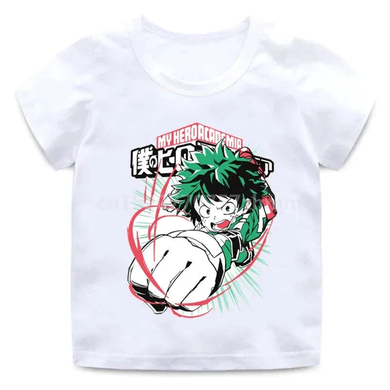 T-Shirt Enfant My Hero Academia Izuku Midoriya Fille Garçon BLANC